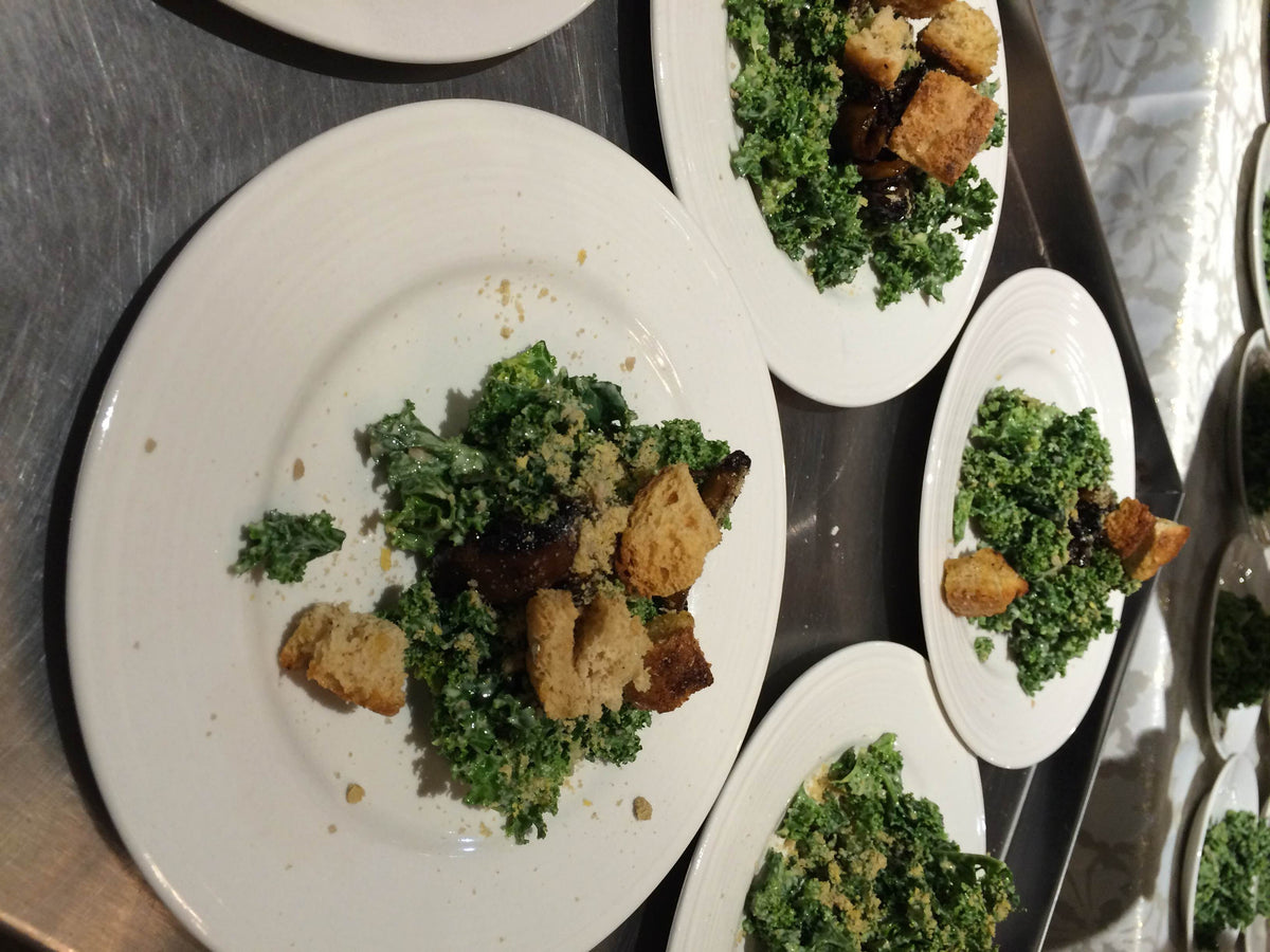 Kale Caesar with Bakun Crumble and Sunflower Seed Parm