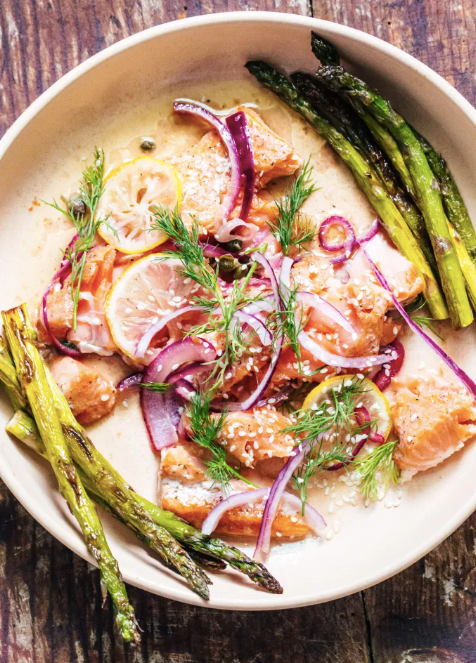 Slow Roasted Salmon with Citrus Salsa Verde