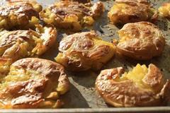 "Smashed" Baby Potatoes With Garlic Infused Oil