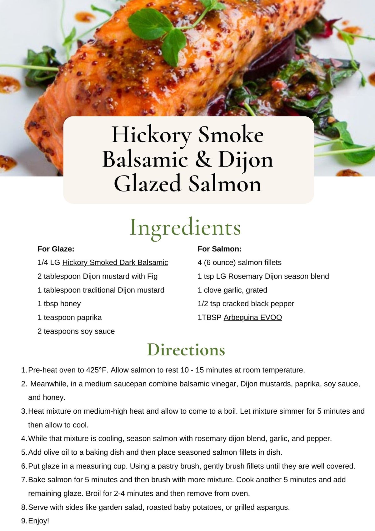 Hickory Smoke Balsamic & Dijon Glazed Salmon