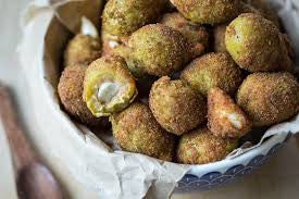 Fried Garlic Stuffed Olives