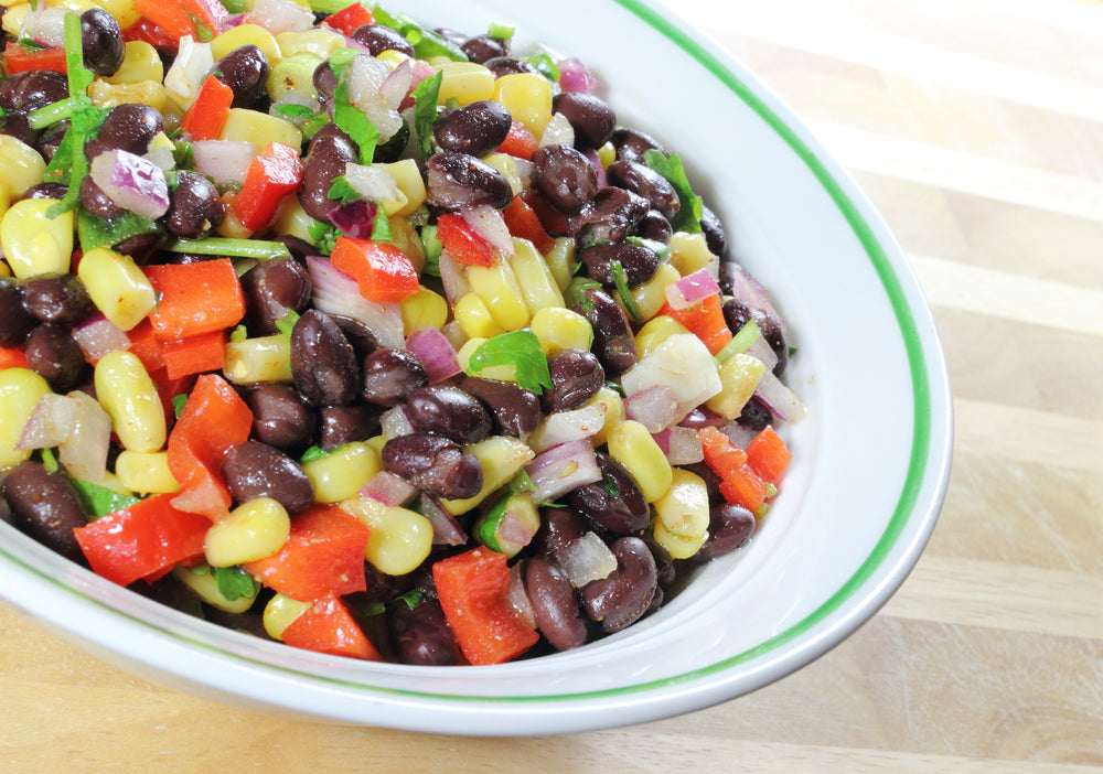 Southwest black bean and corn salad with avocado, tomato and cilantro