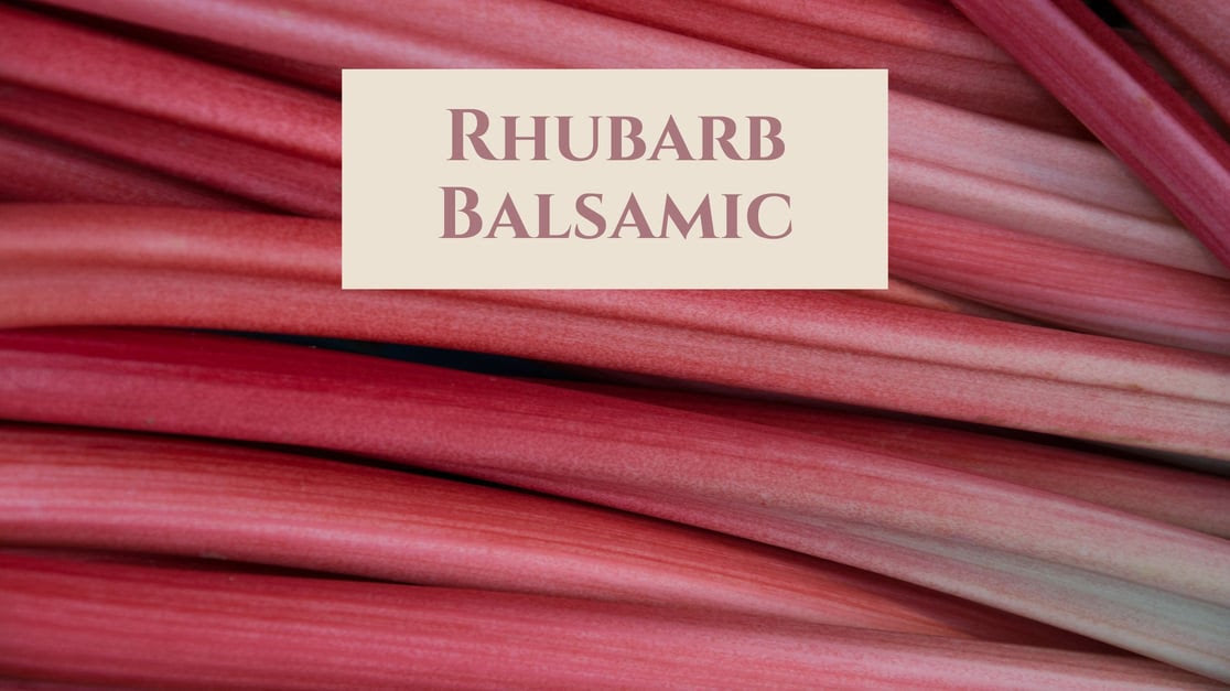 Rhubarb Rosé Balsamic Vinegar bottle — limited summer edition